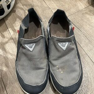 Columbia Gray and Black Slip-On Loafers